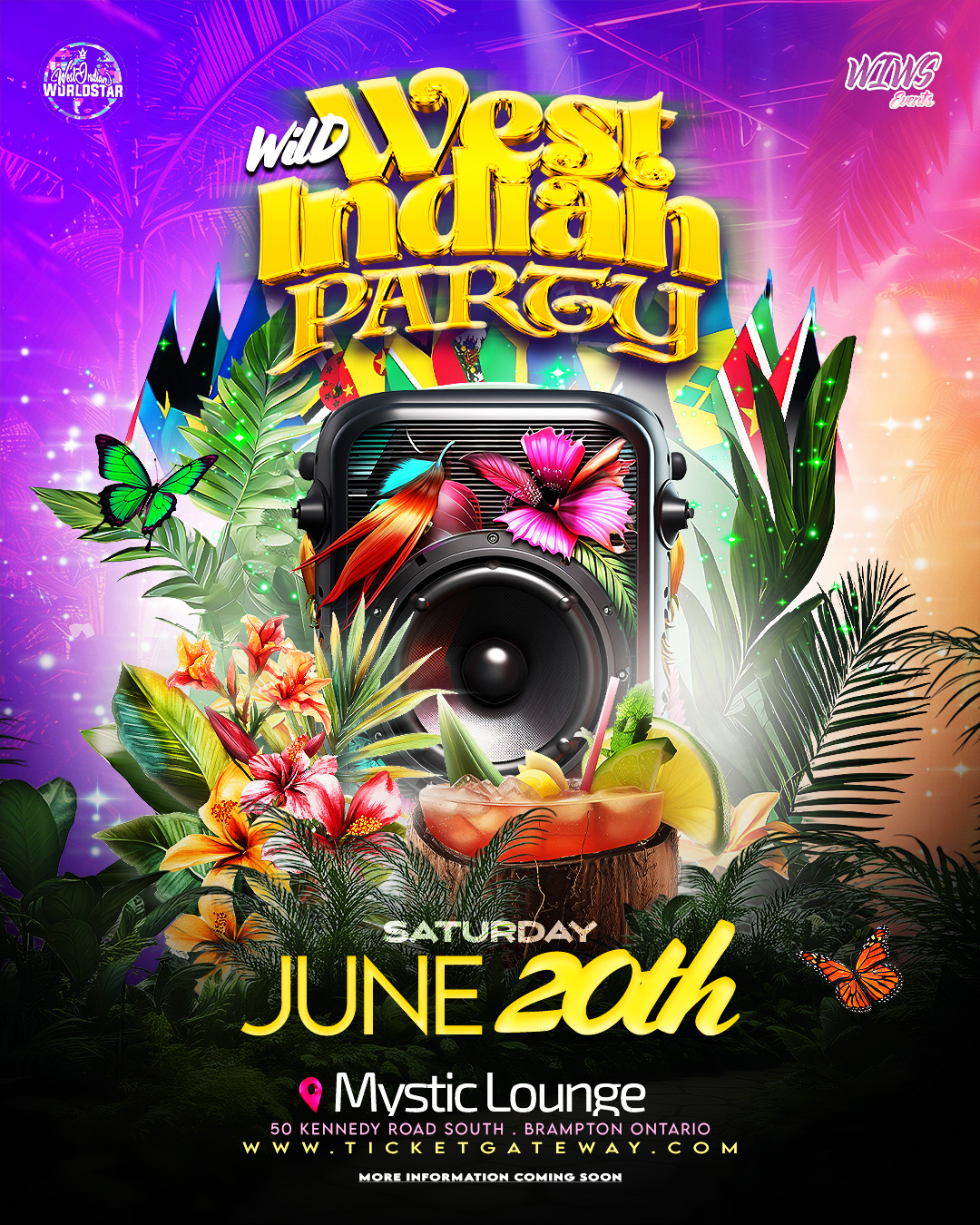 Event flyer: WILD WEST INDIAN PARTY 2 at Mystic Lounge, Brampton