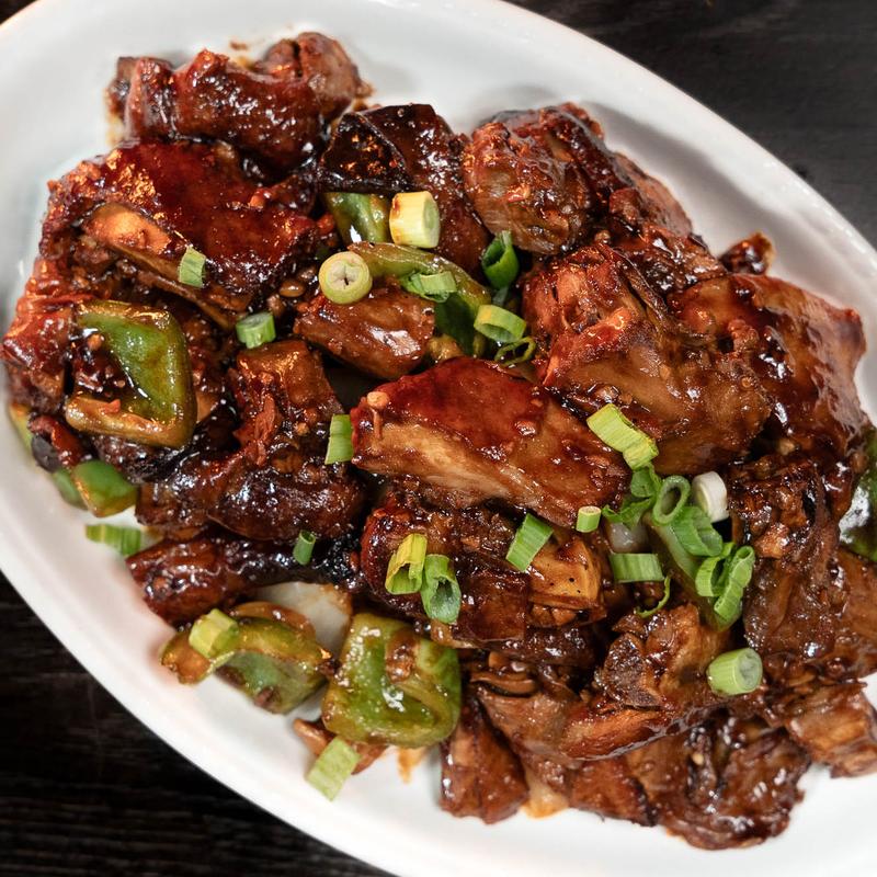 Fresh lobster lo mein prepared at Mystic Caribbean